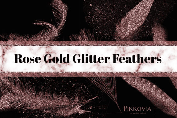 Elevate Your Designs with Rusty Gold Glitter Feather Elements
