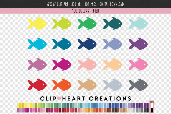 Elevating Visual Storytelling: The Strategic Impact of the Fish Clip Art - 100 Colors Collection