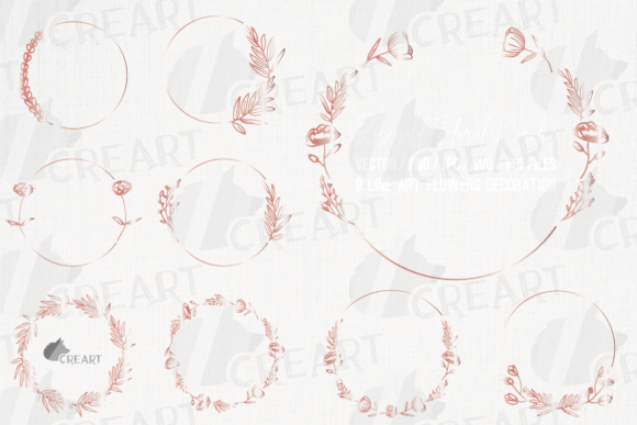Evaluating Rose Gold Floral Circular Frames for Design Projects