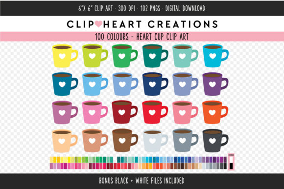 Evaluating the Coffee Mug Clip Art - 100 Colors Collection for Creative Projects