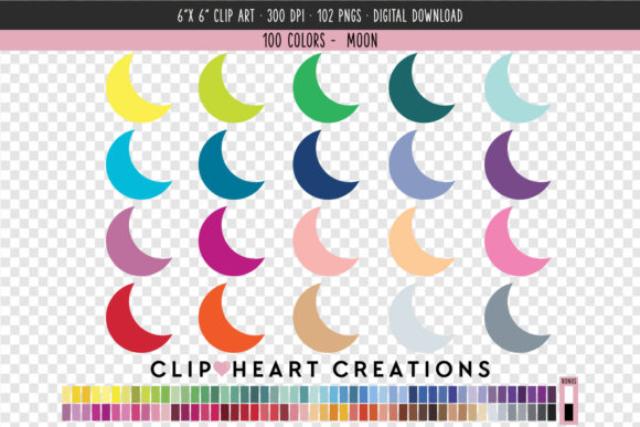 Evaluating the Moon Clip Art - 100 Colors Collection for Creative Projects