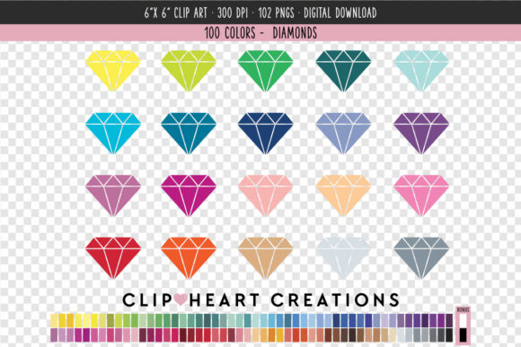 Evaluating the Versatility of Diamond Clip Art - 100 Colors for Creative Projects