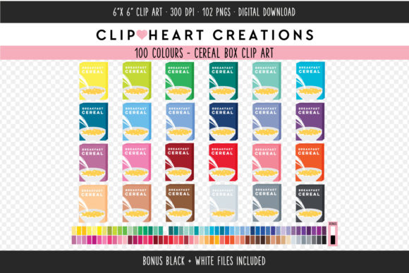 Integrating Cereal Box Clip Art - 100 Colors into Professional Creative Workflows