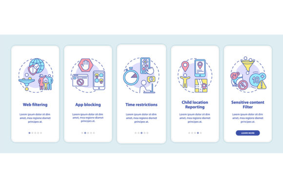 Parental Control Elements App Pages for Designers