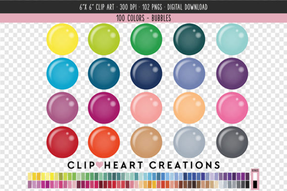 Unlocking Creative Potential with Bubbles Clip Art - 100 Colors